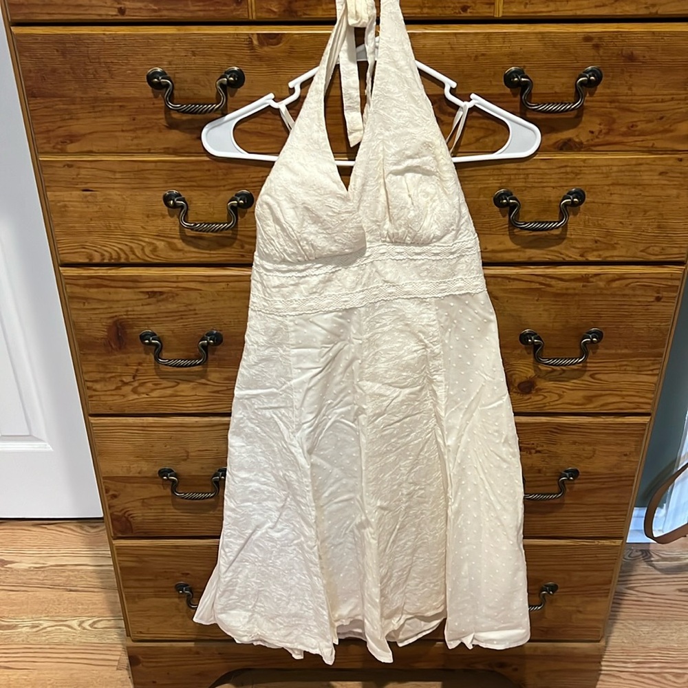 White Halter Dress